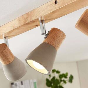 Lindby - Filiz 4 Lampa Sufitowa Concrete/Wood