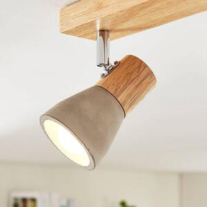 Lindby - Filiz 3 Lampa Sufitowa Concrete/Wood Lindby