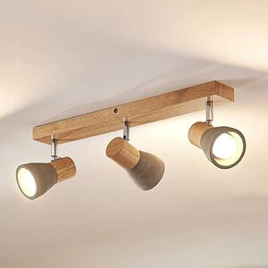Lindby - Filiz 3 Lampa Sufitowa Concrete/Wood
