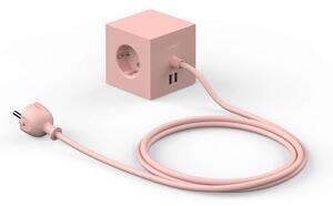 Avolt Stikdåser - Square 1 USB A & Magnet 1,8m Old Pink Avolt