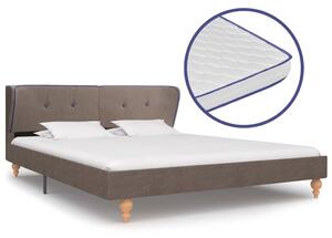 Łóżko z materacem memory, taupe, tkanina, 180 x 200 cm