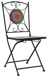 Mozaikowe krzesła bistro, 2 szt, pomarańczowo-szare