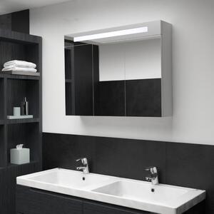 Szafka łazienkowa z lustrem i LED, 88 x 13 x 62 cm