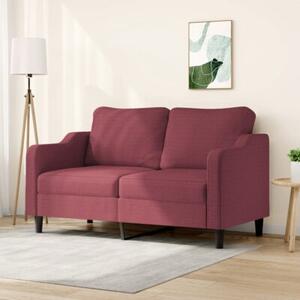 Sofa 2-osobowa, winna czerwieÅ, 140 cm, tapicerowana tkaninÄ