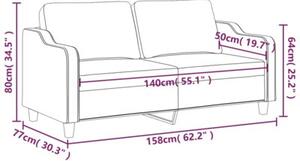 Sofa 2-osobowa, winna czerwieÅ, 140 cm, tapicerowana tkaninÄ