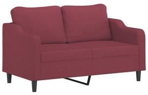 Sofa 2-osobowa, winna czerwieÅ, 140 cm, tapicerowana tkaninÄ