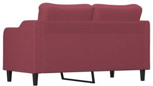 Sofa 2-osobowa, winna czerwieÅ, 140 cm, tapicerowana tkaninÄ
