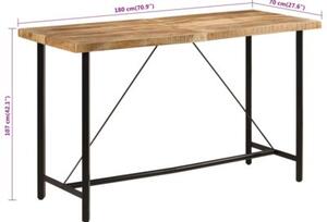 Stolik barowy, 180x70x107 cm, lite drewno mango i żelazo
