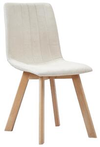 Krzesła stołowe, 6 szt., kremowe, tkanina