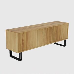 Szafka dębowa RTV Elegant Steel II - elegancka szafka dębowa do salonu wykonana w 100 % z litego drewna