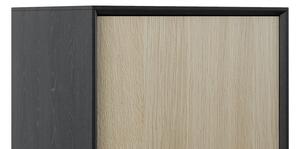 Komoda dębowa Elegant Wood II, typu box - przepiękna drewniana pomalowana na czarno komoda, która wypełni każde wnętrze