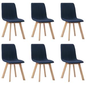 Krzesła stołowe, 6 szt., niebieskie, tapicerowane tkaniną