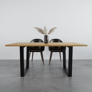Stół dębowy Loft III - w 100% z litego drewna, stalowe nogi malowane proszkowo do dużego i małego salonu