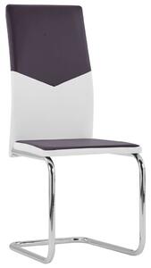 Krzesła stołowe, wspornikowe, 2 szt., brązowe, sztuczna skóra