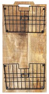 Stojak ścienny na gazety, 33x10x67 cm, surowe drewno mango