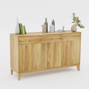 Komoda drewniana Simple II - lite drewno, szuflady i fronty otwierane na dotyk