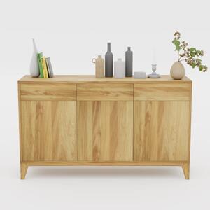 Komoda drewniana Simple II - lite drewno, szuflady i fronty otwierane na dotyk