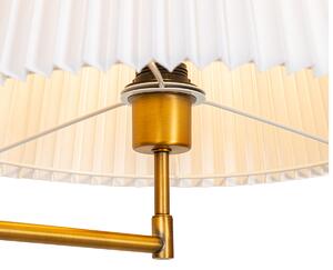 Brązowa lampa podłogowa z białym plisowanym kloszem i regulowanym ramieniem - Ladas Deluxe Oswietlenie wewnetrzne