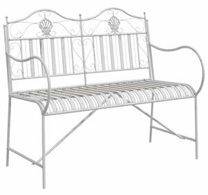 Ławka ogrodowa antyczna biel 103,5 x 59 x 89 cm stal