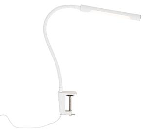 Biała lampa biurkowa zaciskowa z diodą LED i ściemniaczem dotykowym - Lionard Oswietlenie wewnetrzne