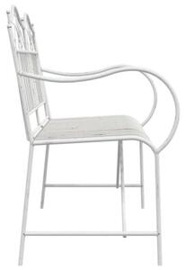 Ławka ogrodowa antyczna biel 103,5 x 59 x 89 cm stal