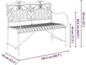 Ławka ogrodowa czarny 103,5 x 59 x 89 cm stal