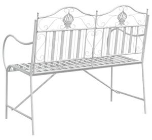 Ławka ogrodowa antyczna biel 103,5 x 59 x 89 cm stal