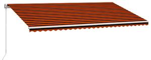 Ręcznie zwijana markiza, 600 x 300 cm, pomarańczowo-brązowa