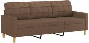 Sofa 3-osobowa, brÄ zowa, 180 cm, tapicerowana tkaninÄ