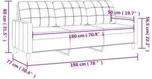 Sofa 3-osobowa, brÄ zowa, 180 cm, tapicerowana tkaninÄ