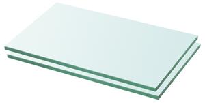 Półki, 2 szt., szklany, przezroczysty panel, 30 x 12 cm