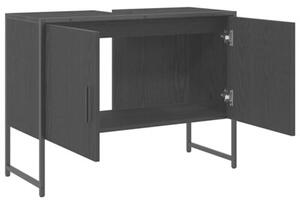 Szafka pod umywalkę z drzwiami czarny dąb 80 x 30 x 60 cm