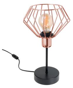 Lampa stołowa stylowa czarna z miedzianym abażurem 1 Kali 1416KM LOFT LED