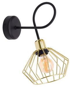 Lampa ścienna stylowa czarna ze złotymi abażurem 1 Kali 1417KZ LOFT LED