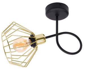 Lampa sufitowa stylowa czarna ze złotym abażurem 1 Kali 1411KZ LOFT LED