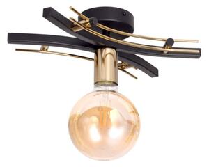 Lampa sufitowa do salonu 1Tobi czarna ze złotem + żarówka Led Globe