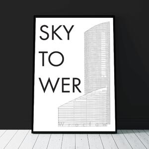 Plakat Wrocław - Sky Tower - Biały
