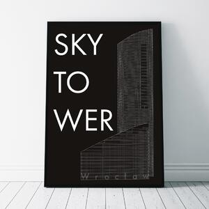 Plakat Wrocław - Sky Tower - Czarny
