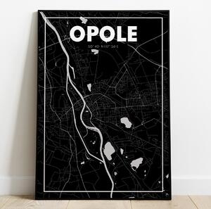 Plakat Opole - Mapa - Czarny