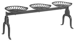 3-osobowa ławka, 155 cm, czarna, żeliwna
