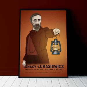 Plakat - Ignacy Łukasiewicz - Pomarańczowy
