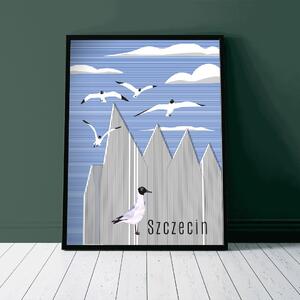 Plakat Szczecin - Filharmonia - Niebieski
