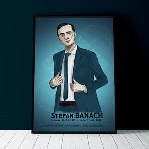 Plakat - Stefan Banach - Niebieski