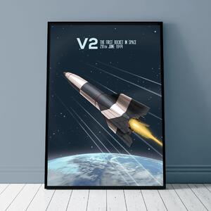Plakat - Podbój Kosmosu - Rakieta V2