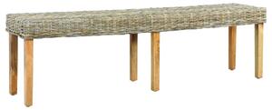 Ławka, 160 cm, naturalny rattan kubu i lite drewno mango