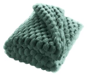 Zielony koc z mikropluszu 220x240 cm Frosty – douceur d'intérieur