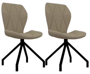 Krzesła stołowe, 2 szt., cappuccino, sztuczna skóra