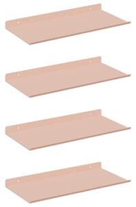 Wisząca półka stalowa w kolorze różowym, minimalistyczny design, 40 x 18 x 2,5 cm