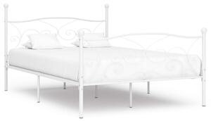Rama łóżka ze stelażem z listw, biała, metalowa, 120 x 200 cm