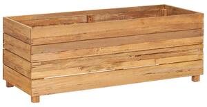Podwyższona donica 100x40x38 cm drewno tekowe z odzysku i stal